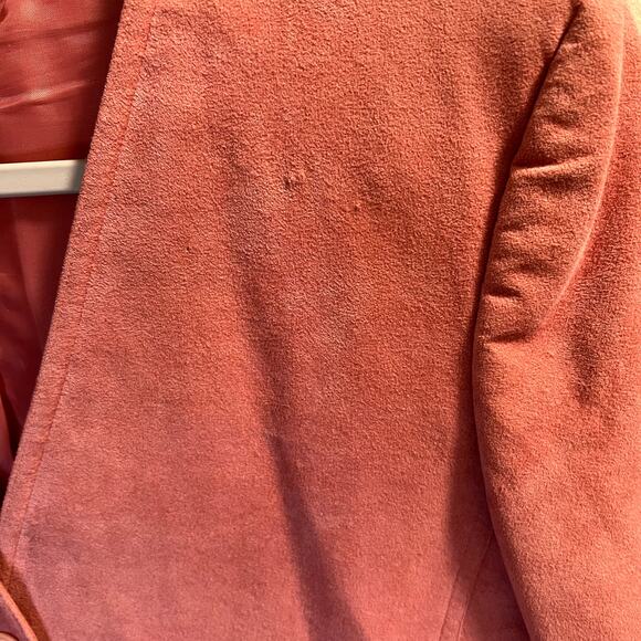 Blassport Vintage Ultra Suede Button Front Blazer Jacket Pink Sz 12 Long Sleeve - Picture 11 of 11